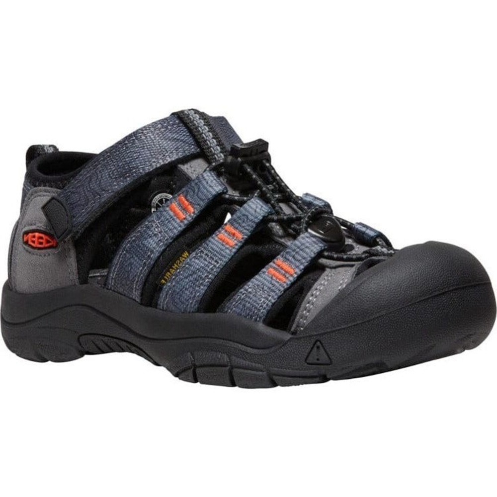 Keen Kids Gray and Black Water Shoe with Orange Accents